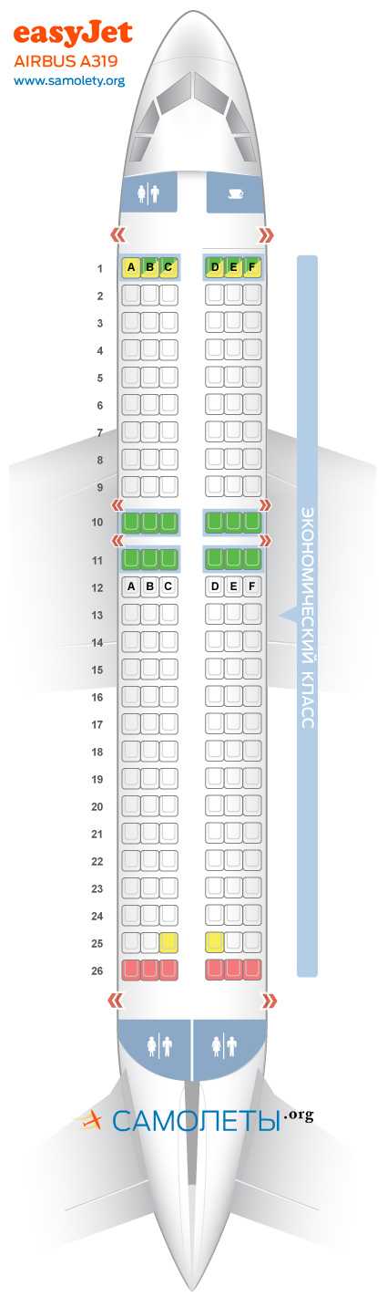 Расположение кресел в самолете аэробус 319