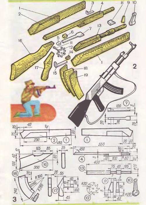 Чертеж автомата калашникова
