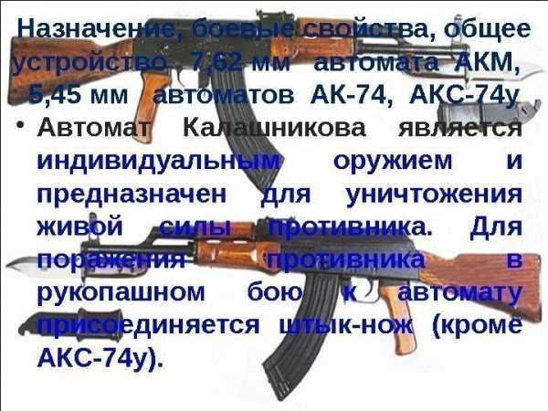 Назначение и боевые свойства ак презентация