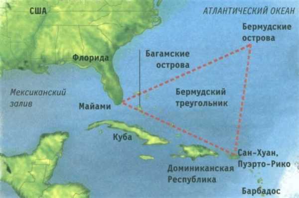 Где находится бермудский треугольник карта