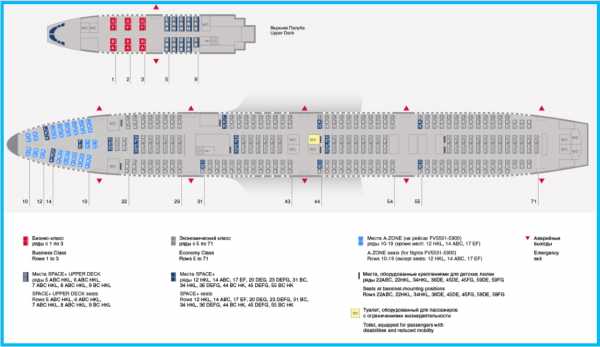 Боинг 747 400 схема посадочных мест