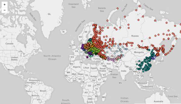 Карта стран с ядерным оружием