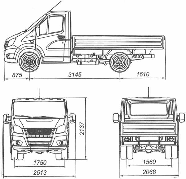 Газель размеры фургона внутри